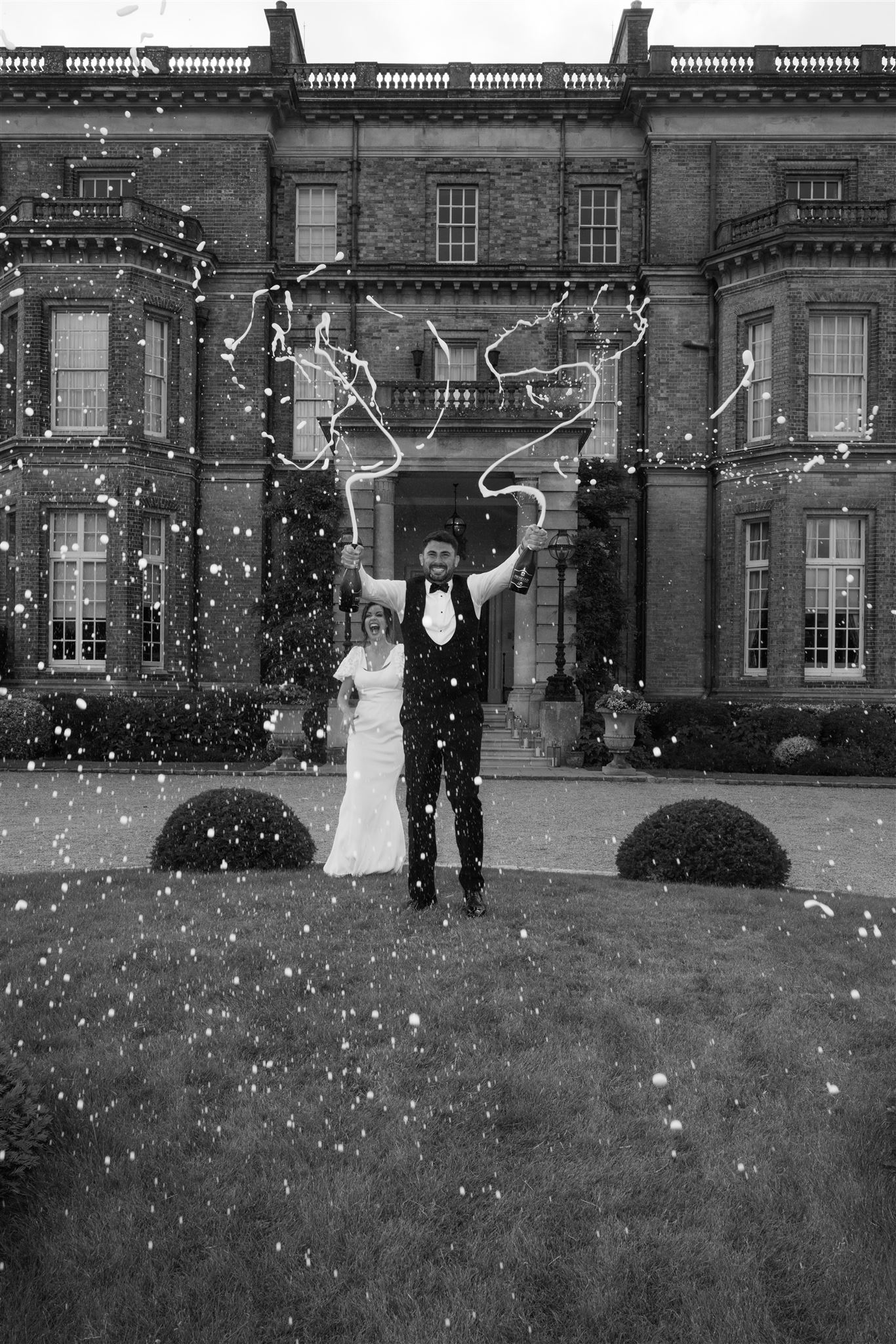 champagne spray at Hedsor House